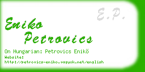 eniko petrovics business card